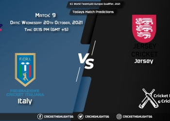 ICC World Twenty20 Europe Qualifier, 2021, Match 9 ITA vs JER, Playing 11 & Today's Match Predictions