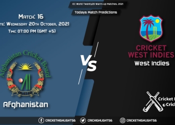 ICC World Twenty20 Warm-up Matches, 2021, Match 16 AFG vs WI, Playing 11 & Today's Match Predictions