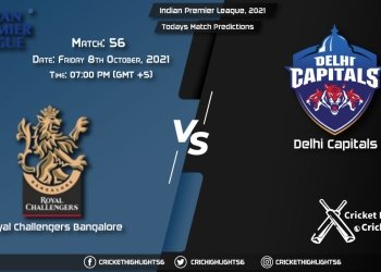 Indian Premier League, 2021, Match 56 RCB vs DC, Playing 11 & Today's Match Predictions