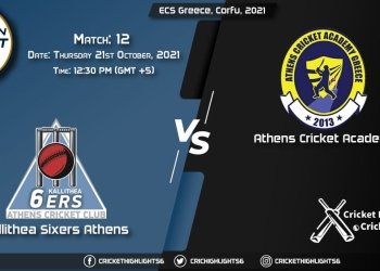 KSA vs ACA Live Score Match 12, Playing 11 Live Match Today, October 21, 2021, ECS Greece, Corfu, 2021