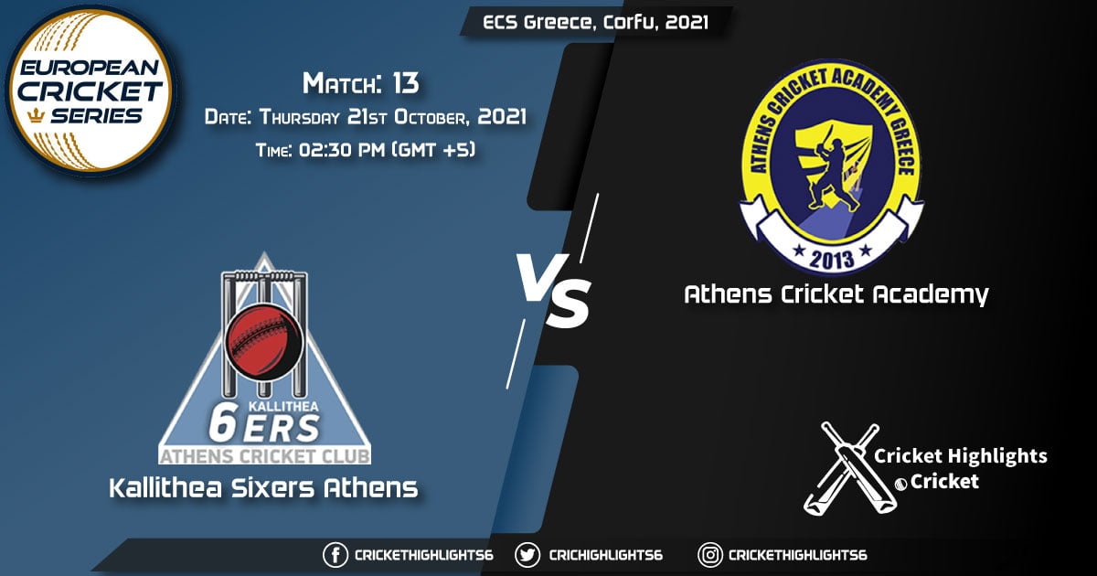 KSA vs ACA Live Score Match 13, Playing 11 Live Match Today, October 21, 2021, ECS Greece, Corfu, 2021