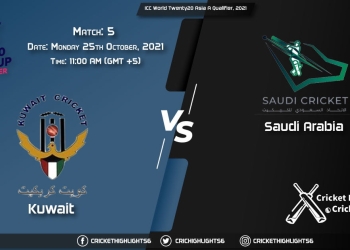 KUW vs SAU Live Score Match 5, Playing 11 Live Match Today, October 25, 2021, ICC World Twenty20 Asia A Qualifier, 2021