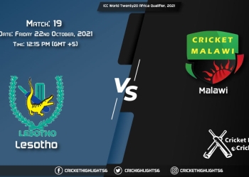 LES vs MAW Live Score Match 19, Playing 11 Live Match Today, October 22, 2021, ICC World Twenty20 Africa Qualifier, 2021