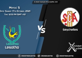 LES vs SEY Live Score Match 5, Playing 11 Live Match Today, October 17, 2021, ICC World Twenty20 Africa Qualifier, 2021