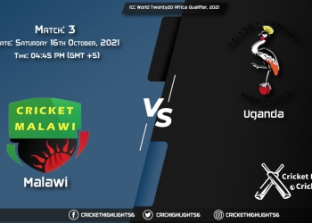 MAW vs UGA Live Score Match 3, Playing 11 Live Match Today, October 16, 2021, ICC World Twenty20 Africa Qualifier, 2021