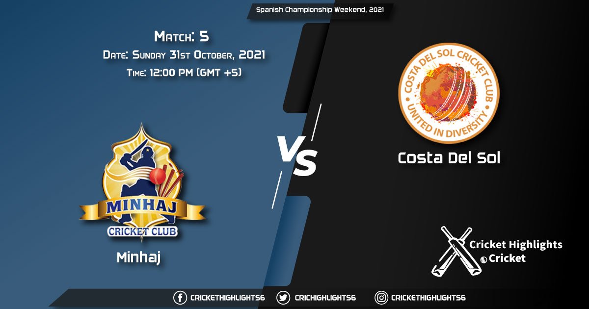 MIN vs CDS Live Score Match 5, Playing 11 Live Match Today, October 31, 2021, Spanish Championship Weekend, 2021