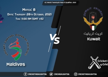 MLD vs KUW Live Score Match 8, Playing 11 Live Match Today, October 28, 2021, ICC World Twenty20 Asia A Qualifier, 2021