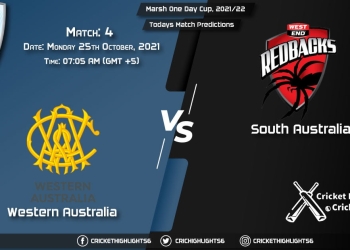 Marsh One Day Cup, 202122, Match 4 WAU vs SAU & Today's Match Predictions