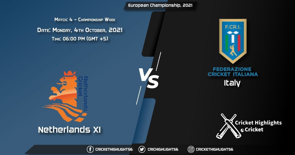 NED XI vs ITA Live Score Match 4 - Championship Week, Playing 11 Live Match Today, October 4, 2021, European Championship, 2021