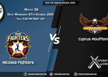 NFCC vs CYM Live Score Match 36, Playing 11 Live Match Today, October 27, 2021, ECS T10 Cyprus Encore, 2021