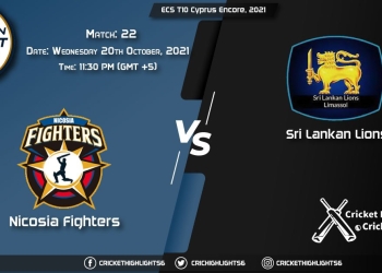 NFCC vs SLL, Live Score Match 22, Playing 11 Live Match Today, October 20, 2021, ECS T10 Cyprus Encore, 2021
