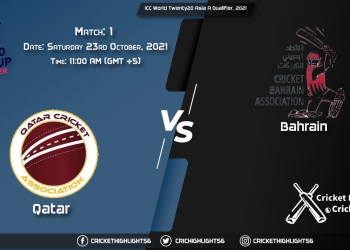 QAT vs BAH Live Score Match 1, Playing 11 Live Match Today, October 23, 2021, ICC World Twenty20 Asia A Qualifier, 2021