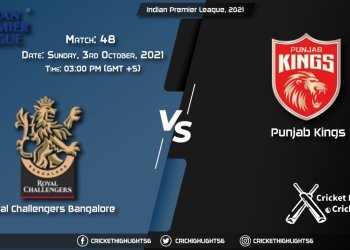 RCB vs PBKS Live Score Match 48, Playing 11 Live Match Today, October 3, 2021, Indian Premier League, 2021