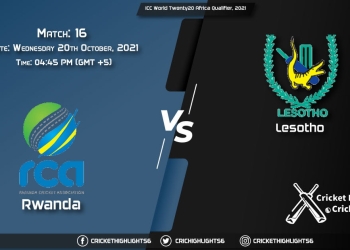RWA vs LES Live Score Match 16, Playing 11 Live Match Today, October 20, 2021, ICC World Twenty20 Africa Qualifier, 2021