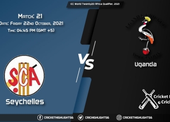 SEY vs UGA Live Score Match 21, Playing 11 Live Match Today, October 22, 2021, ICC World Twenty20 Africa Qualifier, 2021
