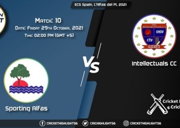 SPA vs INT Live Score Match 10, Playing 11 Live Match Today, October 29, 2021, ECS Spain, L'Alfas del Pi, 2021