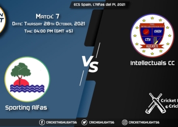 SPA vs INT Live Score Match 7, Playing 11 Live Match Today, October 28, 2021, ECS Spain, L'Alfas del Pi, 2021