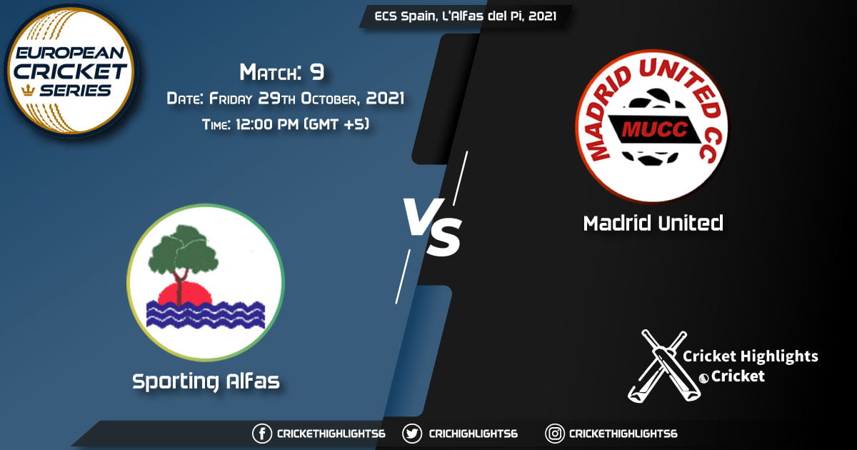 SPA vs MAU Live Score Match 9, Playing 11 Live Match Today, October 29, 2021, ECS Spain, L'Alfas del Pi, 2021