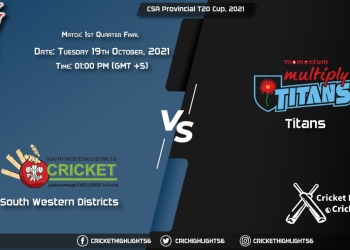 SWD vs TIT Live Score Match 1st Quarter Final, Playing 11 Live Match Today, October 19, 2021, CSA Provincial T20 Cup, 2021
