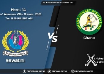 SWZ vs GHA Live Score Match 14, Playing 11 Live Match Today, October 20, 2021, ICC World Twenty20 Africa Qualifier, 2021