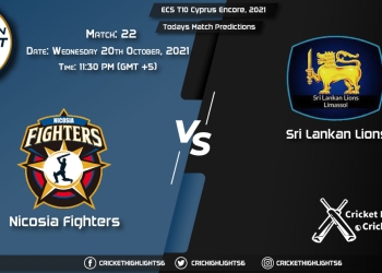 Who Will Win Today, Nicosia Fighters vs Sri Lankan Lions, 22nd Match, Dream11 Prediction, Playing XI, Pitch Report, Injury Update