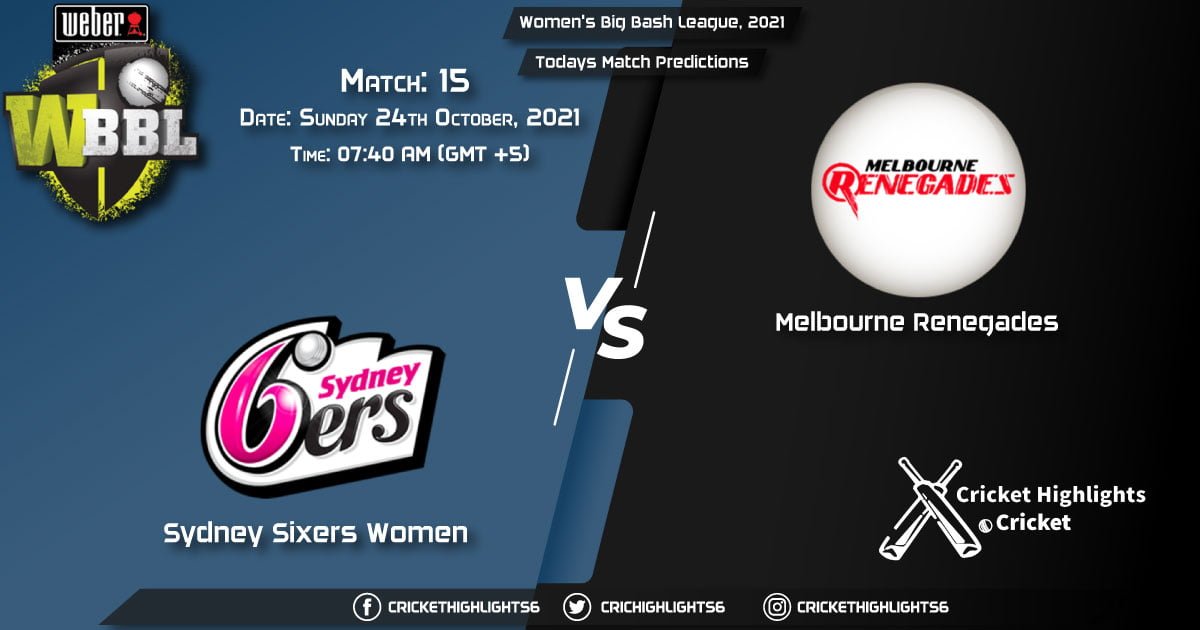 Women's Big Bash League, 2021, 2021, Match 15 SS-W vs MR-W, Playing 11 & Today's Match Predictions