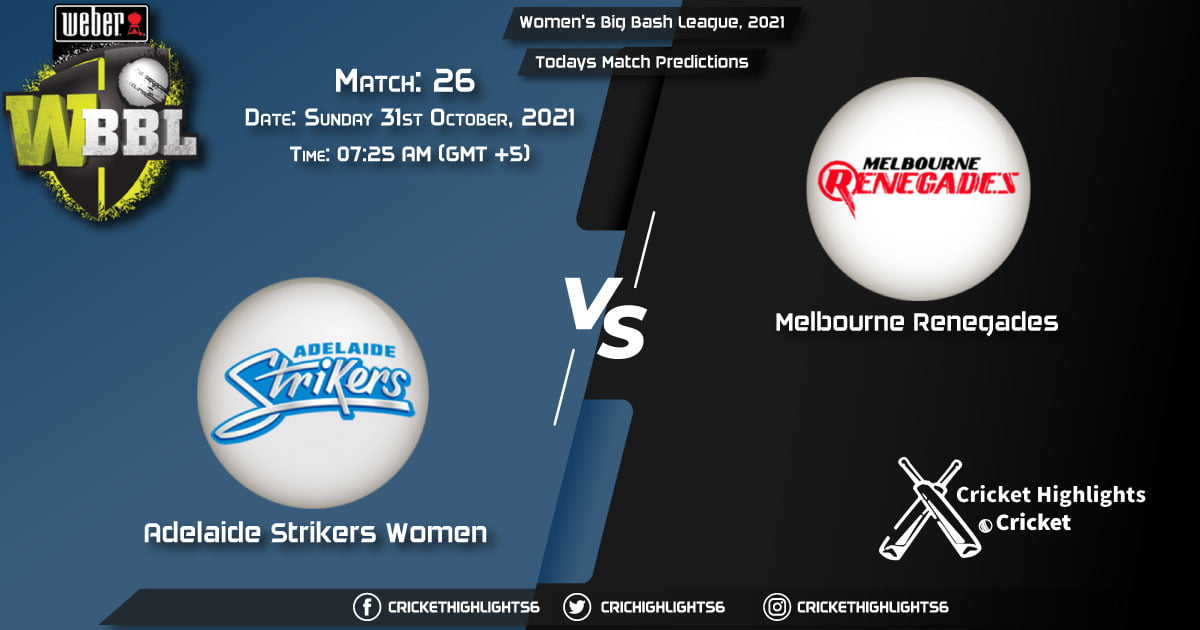 Women's Big Bash League, 2021, Match 26 AS-W vs MR-W Playing 11 & Today's Match Predictions