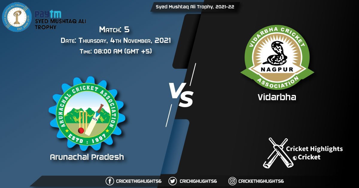AP vs VID Live Score Match 5 Playing 11 Live Match Today, November 4, 2021, Syed Mushtaq Ali Trophy, 2021-22