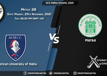 AUM vs MAR, Live Scorecard, Match 28, November 29, 2021, Live Cricket Score, ECS Malta Encore, 2021