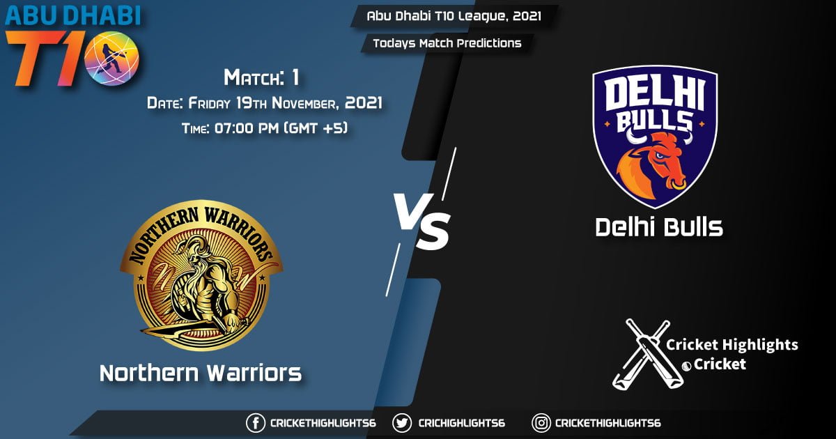 Abu Dhabi T10 League, 2021, Match 1 NW vs DB, Playing 11 & Today's Match Predictions