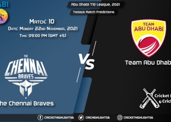 Abu Dhabi T10 League, 2021, Match 10 TCB vs TAD, Playing 11 & Today's Match Predictions