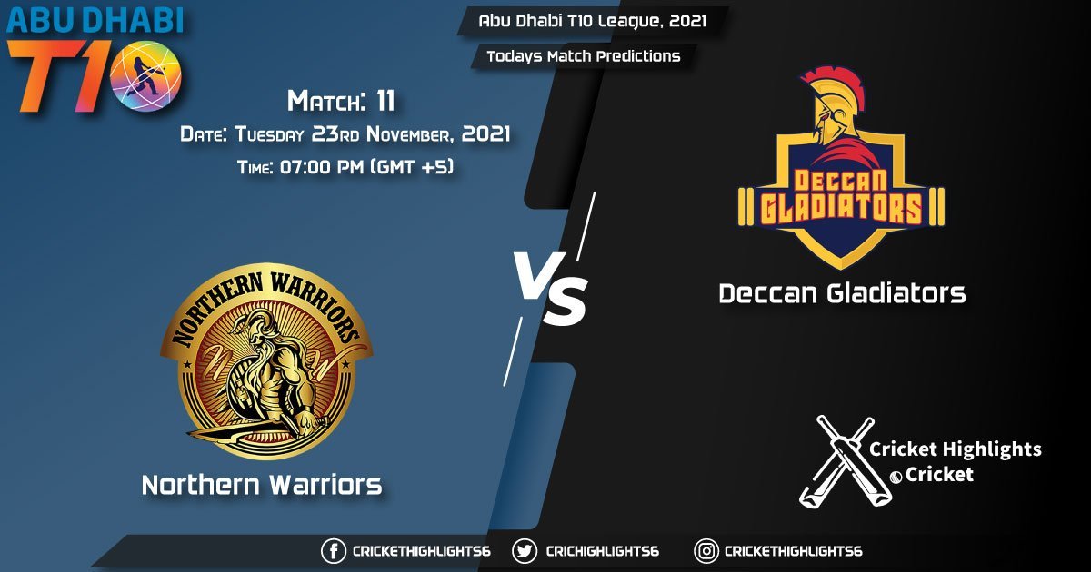 Abu Dhabi T10 League, 2021, Match 11 NW vs DG, Playing 11 & Today's Match Predictions