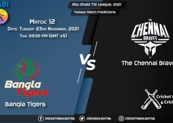Abu Dhabi T10 League, 2021, Match 12 BT vs TCB, Playing 11 & Today's Match Predictions