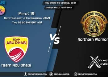 Abu Dhabi T10 League, 2021, Match 19 TAD vs NW, Playing 11 & Today's Match Predictions