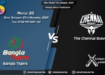 Abu Dhabi T10 League, 2021, Match 20 TCB vs BT, Playing 11 & Today's Match Predictions