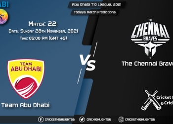 Abu Dhabi T10 League, 2021, Match 22 TAD vs CB, Playing 11 & Today's Match Predictions