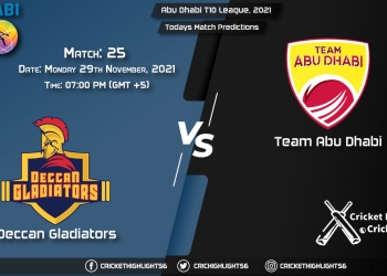 Abu Dhabi T10 League, 2021, Match 25 DG vs TAD, Playing 11 & Today's Match Predictions