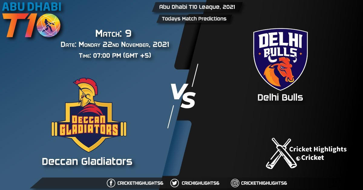 Abu Dhabi T10 League, 2021, Match 9 DG vs DB, Playing 11 & Today's Match Predictions