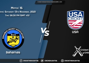 BAH vs USA, Live Scorecard, Match 16, November 13, 2021, Live Cricket Score,ICC World Twenty20 Americas Regional Qualifier 2, 2021