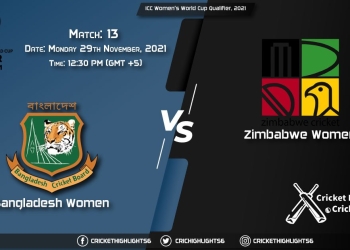 BD-W vs ZM-W, Live Scorecard, Match 13, November 29, 2021, Live Cricket Score,ICC Women's World Cup Qualifier, 2021