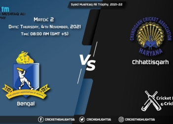 BEN vs CHA Live Score Match 2 Playing 11 Live Match Today, November 4, 2021, Syed Mushtaq Ali Trophy, 2021-22