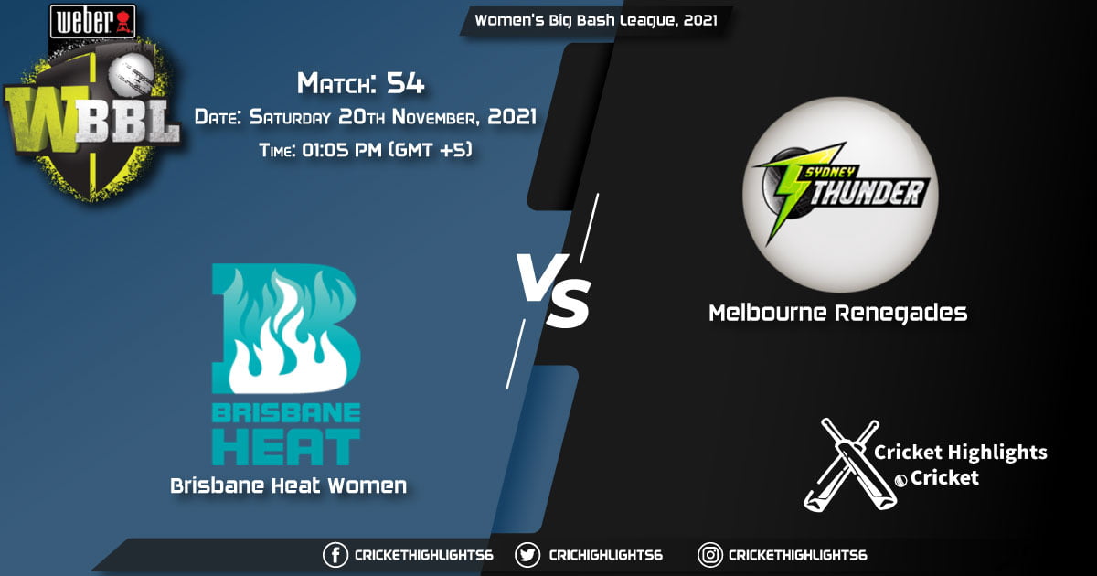 BH-W vs MR-W, Live Scorecard, Match 54, November 20, 2021, Live Cricket Score, Women's Big Bash League, 2021