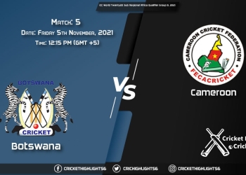 BOT vs CMR Live Score Match 5, Playing 11 Live Match Today, November 5, 2021, ICC World Twenty20 Sub Regional Africa Qualifier Group B, 2021