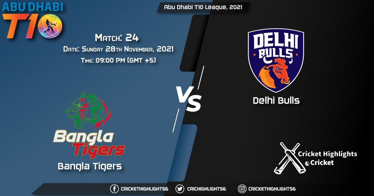 BT vs DB, Live Scorecard, Match 24, November 28, 2021, Live Cricket Score, Abu Dhabi T10 League, 2021