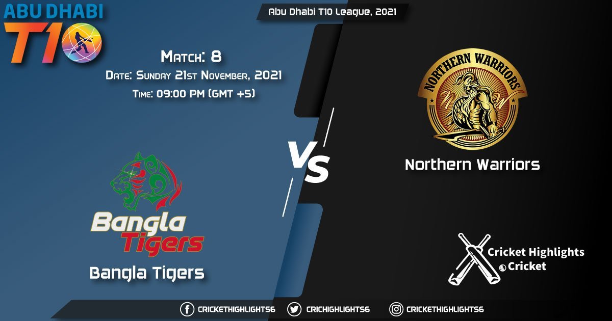 BT vs NW, Live Scorecard, Match 8, November 21, 2021, Live Cricket Score, Abu Dhabi T10 League, 2021
