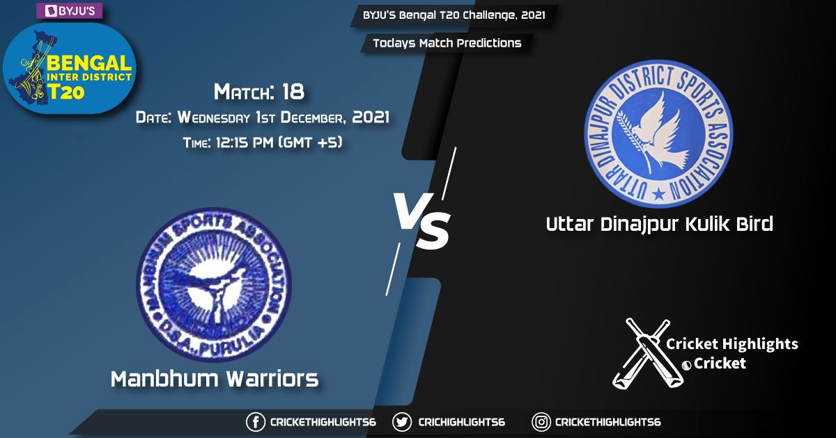 BYJU'S Bengal T20 Challenge, 2021, Match 18 MAW vs UDK, Playing 11 & Today's Match Predictions