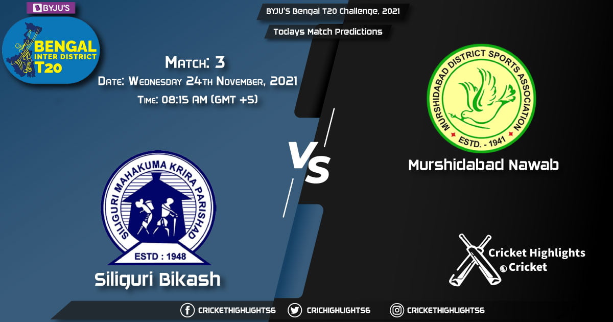 BYJU'S Bengal T20 Challenge, 2021, Match 3 SIB vs MUN, Playing 11 & Today's Match Predictions