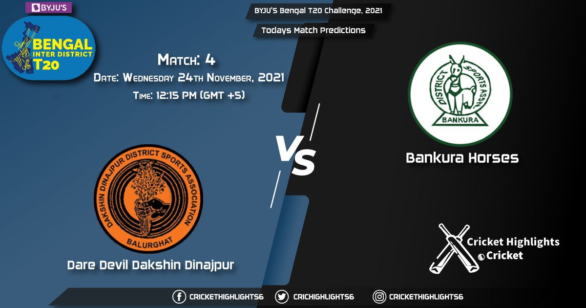 BYJU'S Bengal T20 Challenge, 2021, Match 4 DAD vs BH, Playing 11 & Today's Match Predictions