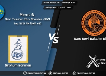 BYJU'S Bengal T20 Challenge, 2021, Match 6 SIB vs BH, Playing 11 & Today's Match Predictions