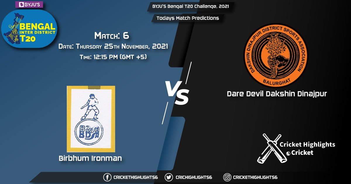 BYJU'S Bengal T20 Challenge, 2021, Match 6 SIB vs BH, Playing 11 & Today's Match Predictions